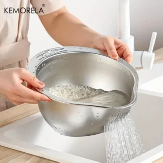 Ciotola Scolapasta in Acciaio Inox 304 per Riso e Verdure